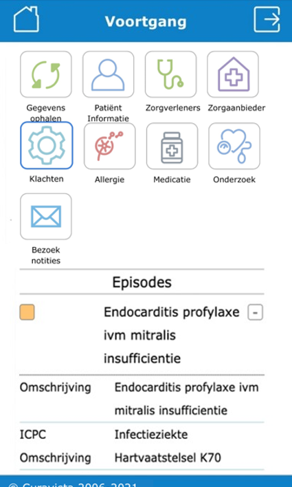 Screenshot Gezondheidsmeter: voortgang 