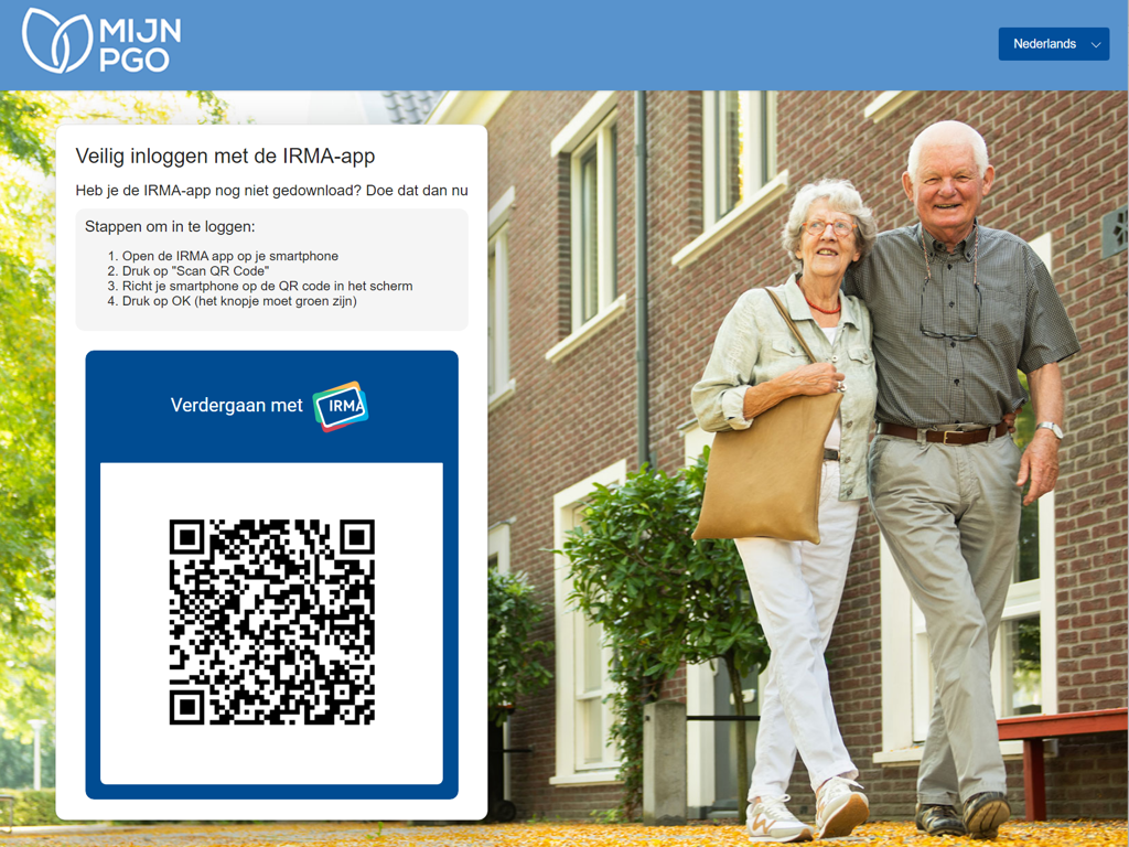 Screenshot Mijn PGO: Instructies IRMA app 